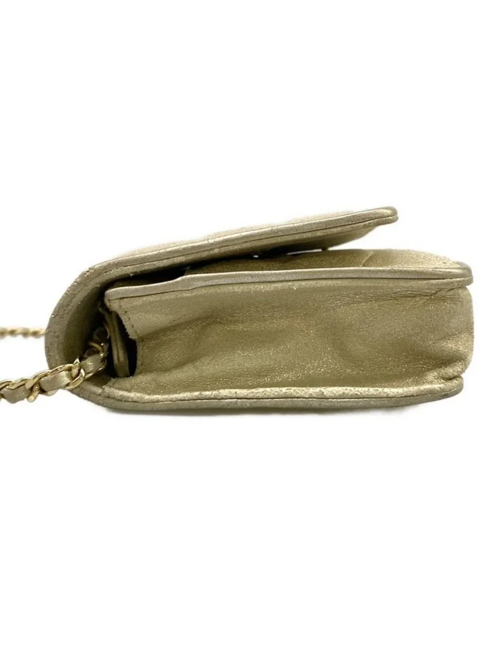 Chanel Wallet Gold Chain Wave Stitch Shoulder